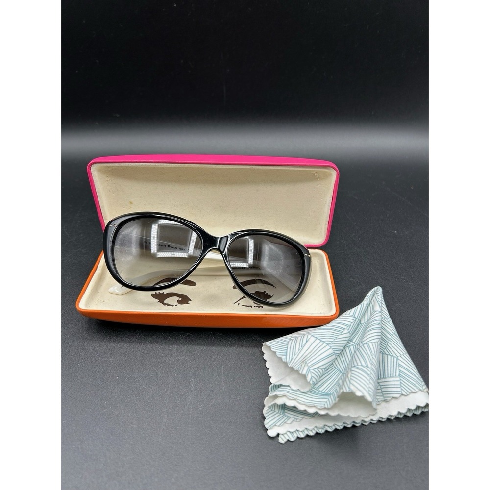 Kate Spade  Angelique/S Black Cream Dark Grey Shaded Cat Eye Sunglasses Retro